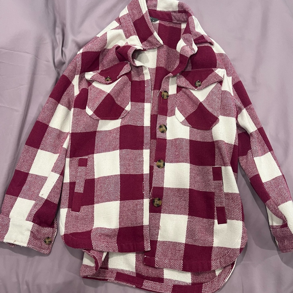 Red and White Plaid Shacket